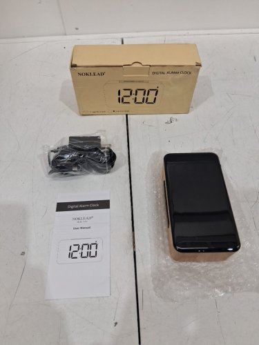 NOKLEAD Digital Alarm Clock with Large Display AND 5 Brightness LEVEL - LIGHT WOOD GRAIN/BLACK (MODEL: 5252) image 2