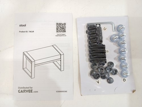 2PK garvee padded patio footrests with aluminium frame - 15.3" x 28" - Grey/Black image 4