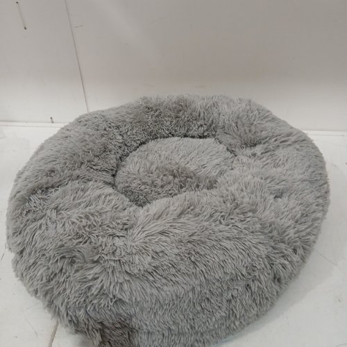 FLUFFY DONUT ROUND CUDDLER PET DOG/CAT BED - 24" - grey image 2