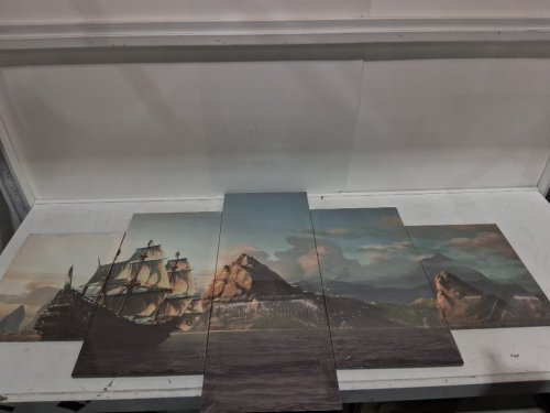 5PC Canvas Art OF Sailing Ship Poster Stretched for Living Room image 3