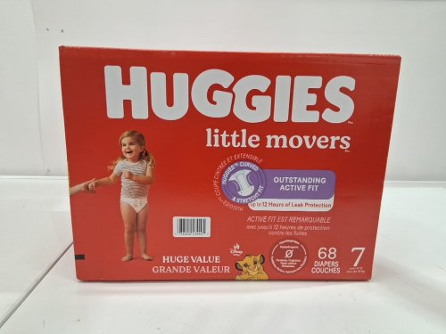68PK HUGGIES LITTLE MOVERS BABY DIAPERS - SIZE 7 image 5