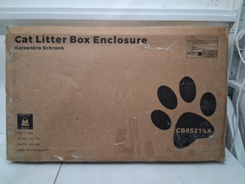 Hzuaneri Cat Litter Box Enclosure - 31.5 x 19.7 x 20.9 - rustic brown/white - (MODEL:cb85214x) image 2