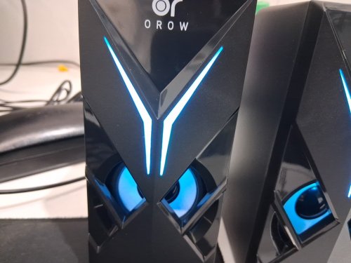 Orow USB Computer Speakers for Gaming PC - 10W - Black / Multicoloured (Model: S201) image 4