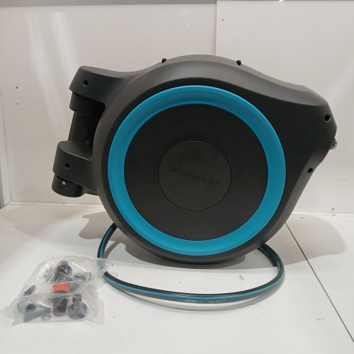 Gardena frost-proof Wall-Mounted Auto-Retractable Hose Reel - 115ft - Black/Turquoise (model: 18630-37) image 3