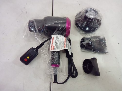 Wavytalk blown away ionic Hair Dryer with diffuser & concentrator attachments - BLACK/pink (MODEL: QL-5917BDC) image 3