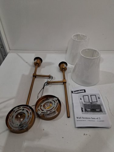 2PK Bsmathom Hardwired Wall Sconces - 20" - brass (Model:‎C002-BDWX) image 2