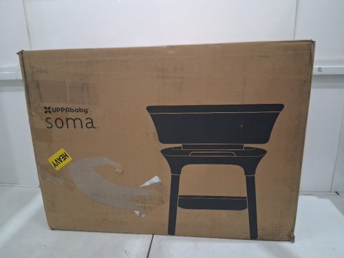 uppababy soma charlie smart bassinet with adjustable height, 5 motions, 5 speeds, 4 sounds with motionsync technology - sand melange (model: 2101-ROS-US-CHR) image 2