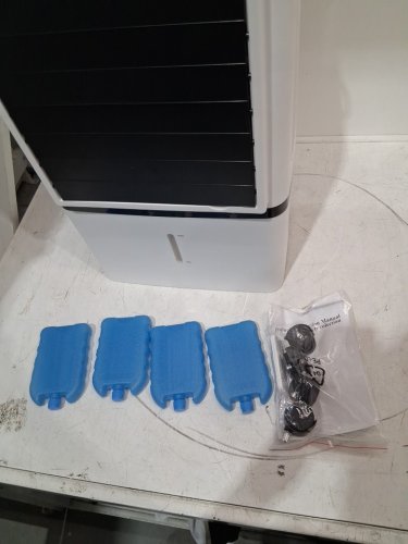 PORTABLE EVAPORATIVE AIR CONDITIONER WITH REMOTE & 4 ICE PACKS - 4GAL - UP TO 250SQ.FT - 3 SPEEDS - WHITE (MODEL: YYLF) image 4