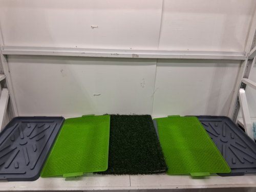 PROTECT ME ALERT SERIES POTTY PATCH ECONOMICAL ARTIFICAL PET GRASS PATCH, DOG TRAINING LITTER BOX TURF - for dogs over 15lbs - LARGE/27" x 34" - green image 2