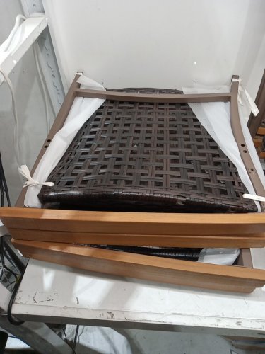 4pk hapygrill outdoor wicker rattan patio dining chair - 34.5" x 26" x 23" - 400lbs max - brown (model: hw71250-4) image 4