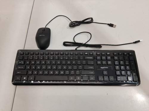 2pc Amazonbasics USB Wired Computer Keyboard and Wired Mouse Combo - Black (model : K69M29U01) image 2