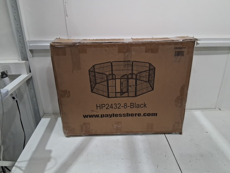 BESTPET 8-PANEL HEAVY DUTY PET PLAYPEN - OUTDOOR OR INDOOR EXERCISE PEN FOR CATS, DOGS -  24" x 31" each - black (model: hp2432-8-black) image 2