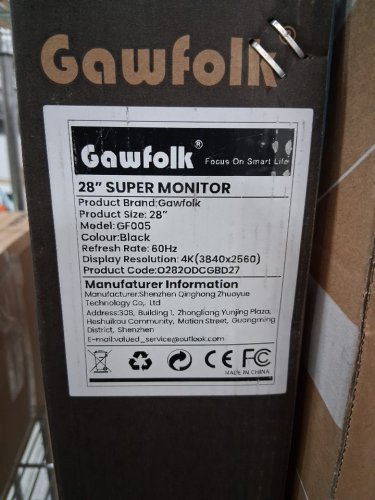 Gawfolk 28" UHD 4K Computer Monitor - IPS Ultra HD (3840×2560p) Screen, 3:2, DisplayPort 1.4, HDMI 2.0 - black (model: gf005) image 11