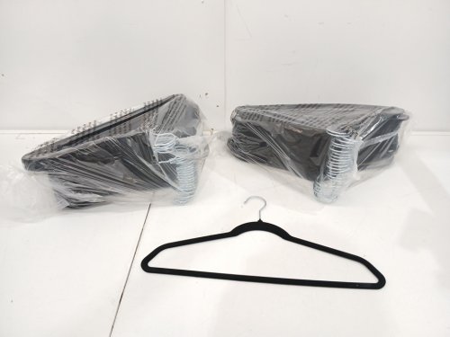 50PK Non-Slip velvet adult size Hangers - 17.7" x 9.5" - BLACK (MODEL: 1193759) image 3