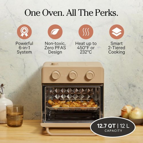OUR PLACE WONDER OVEN 6-IN-1 AIR FRYER AND TOASTER OVEN WITH STEAM INFUSION - 12L - STEAM (MODEL: APL.WDO.ESN.STM) image 2