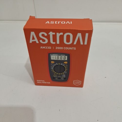 astroai digital multimeter dc/ac & ohm voltage/amp tester - 2000 counts - orange (model: am33d) image 2