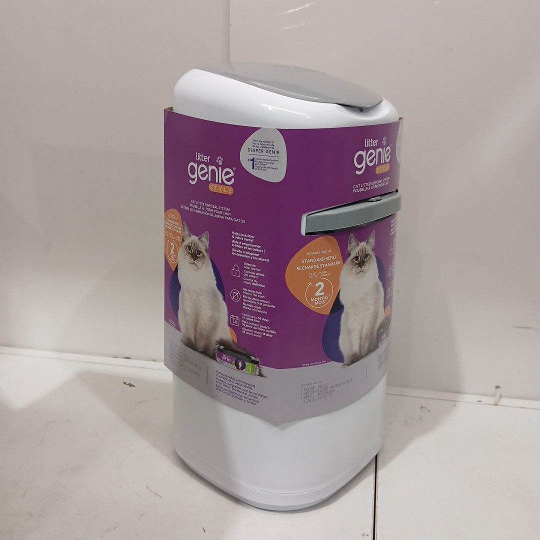 litter genie style cat litter odor control disposal system pail - 18.1" - white (model: ‎I000710) image 3