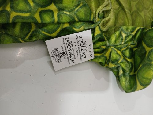 2PC TODDLER TRICKY T-REX HOODED T-REX COSTUME SET - 6-12MONTHS - GREEN image 2