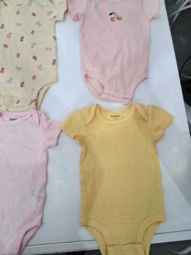 6 assorted baby ONESIES - 6m - ORANGE/PINK/YELLOW image 4