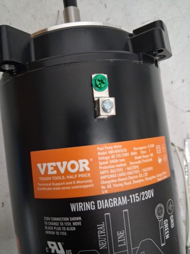 Round Flange Replacement Pool Pump Motor - 0.75HP - 115V/230V - 3450RPM - Black - (Model: HM14065LCb) image 4
