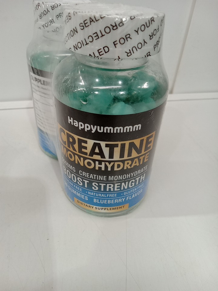 2 (90 Gummies) Happyummmm Creatine Monohydrate Strength Boosting Gummies (180 Gummies Total) - 5000mg - blueberry flavour image 4