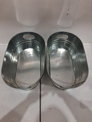 2pk galvenized metal bucket - 13" x 6.8" x 6.2" - silver image 3