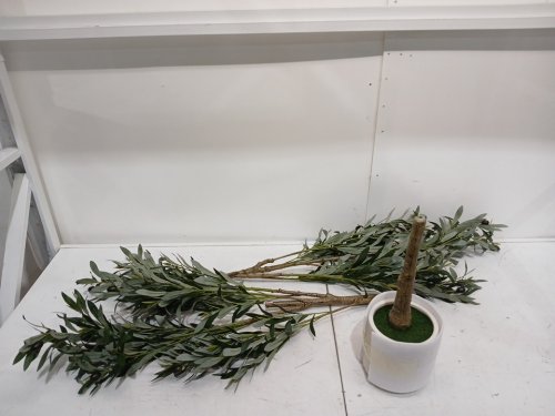 realead artificial potted olive tree - 6ft - green/white (model: ‎REJTGLSXP01-6FT) image 4