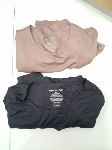 2PK WOMEN'S FRANK AND OAK CONTOUR LONG SLEEVE SHIRT - Medium - TAUPE BROWN / BLACK (STYLE: 2928452) image 2