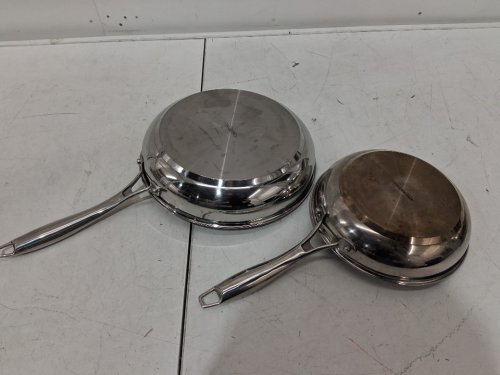2PC Amazon Basics Oven Safe Frying Pans - 8" & 10" - silver - (model: fp1904233) image 4
