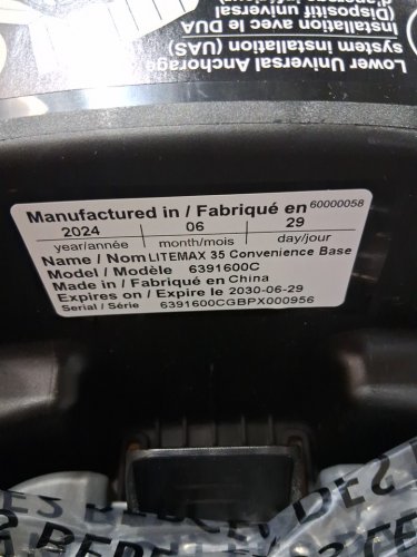 EVENFLO LITEMAX 35 INFANT CAR SEAT BASE - BLACK (MODEL: 6391600C) image 8