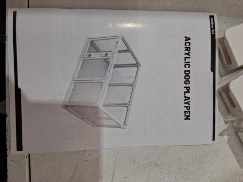 Gardner pet Acrylic dog playpen 10-panel with door - 24" x 33.4" - Grey/clear (Model: gp01i3225gy) image 4