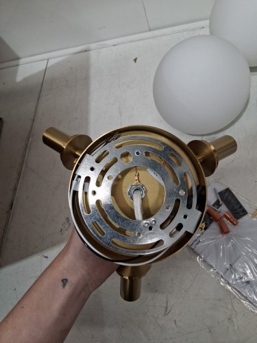 3-light semi-flush mount ceiling light fixture - gold/white (model: lyc009gd-3) image 5