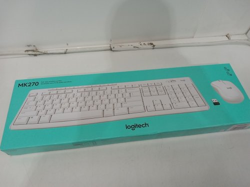 2pc Logitech Wireless Keyboard and mouse combo - 2.4 GHz Wireless - white (Model: MK270) image 2