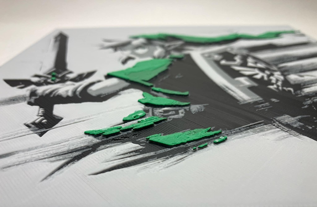 8"x8" 3D Printed - Link - Legend of Zelda - Textured Photo image 2