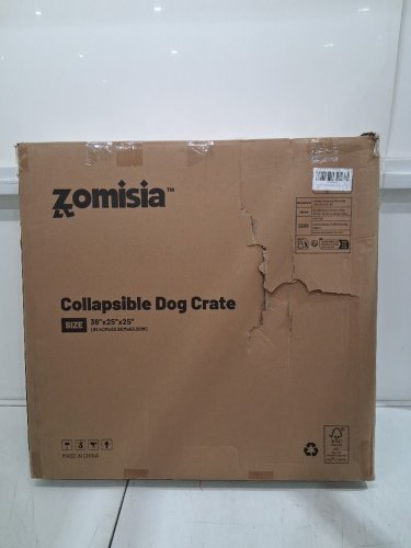 ZOMISIA Collapsible Dog Crate for Large Dogs - large, 36" x 25" x 25" - grey/black image 2