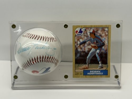 SIGNED DENNY MARTINEZ O-PEE-CHEE 1987 CARD #252 AND SIGNED BASEBALL image 6