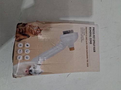 UNBRANDED press pet spray hair removal COMB - gold/WHITE image 2