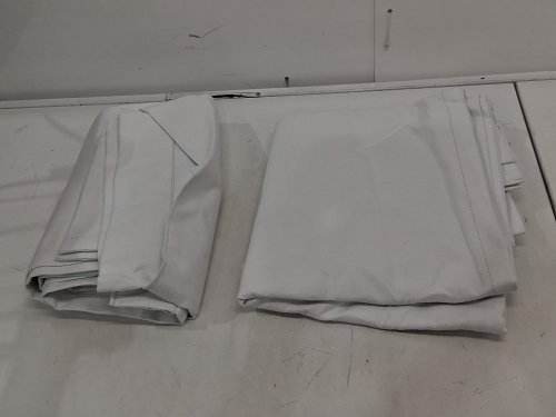 (2 panel) Room Darkening Thermal Insulated tab top Curtains - 50" x 90" (each) - white image 3