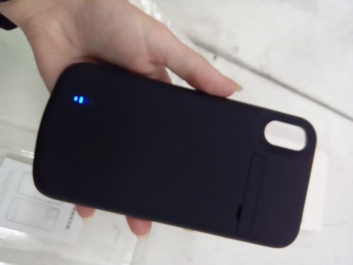 portable power bank charging Case for iPhone X  - 6000mAh rechargeable battery - black image 3