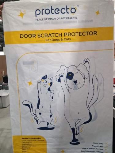 PROTECTO Heavy Duty Door Protector FOR PETS - 35.5 x 24 - Clear Plastic image 3