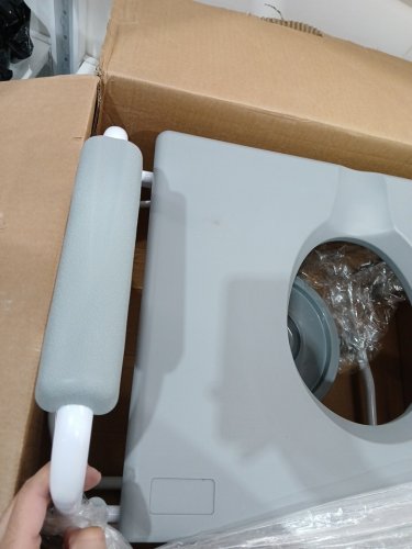 guardian bariatric drop arm commode with pot and lid- 1000lb maximum- grey/white (model: ‎G1-400BDX1) image 5