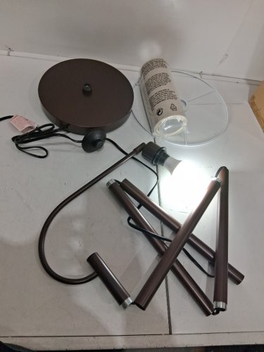 ONEXT Floor Lamp Downlight - 63In - dark brown/linen beige (model: 88028BRN) image 3