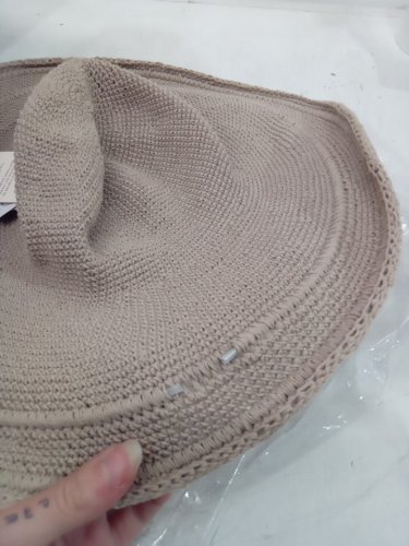 woman's San Diego Hat Company Cotton Crochet Floppy Hat - o/s - tan (model: chl5ostan) image 4