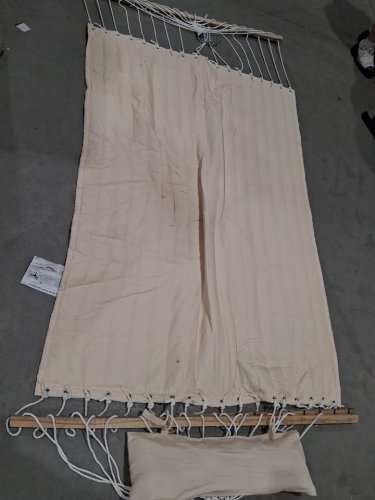 LAZY DAZE HAMMOCKS DOUBLE QUILTED FABRIC HAMMOCK SWING WITH PILLOW - 55" - BEIGE (MODEL: HM003148) image 5