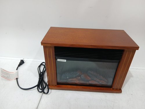 DONYER POWER Mini Electric Fireplace Tabletop Portable Heater - 1500W -14"- BROWN (Model: fej16b) image 3