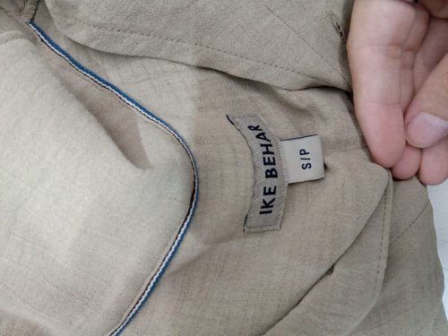 men's Ike Behar Short Sleeve Camp Collar Shirt - small - beige (Style: 1973277) image 4