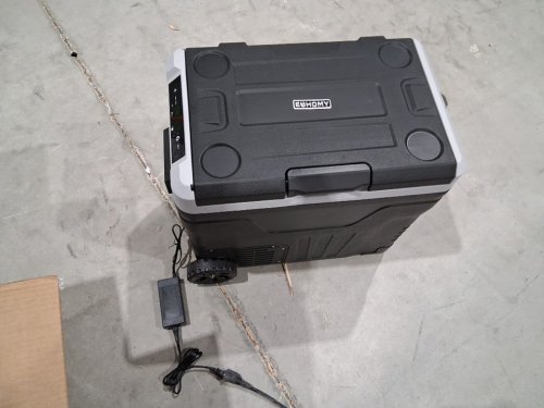 EUHOMY Portable Electric Cooler AND Freezer with Wheels & 2 COMPARTMENTS - 50L - 12V DC / 110-240V AC - BLACK/GREY (MODEL: CFB-50) image 8