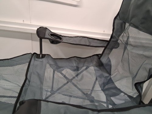 Foldable reclining camping chair with carrying bag - 220lbs cap - grey (model: (YL-15005) image 4