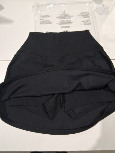 2pc women's clbhs slim fit quarter zip performance shirt with high waist skort with pocket - extra small - black image 4