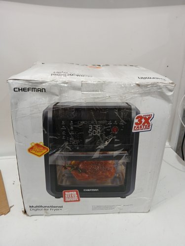chefman 6-in-1 digital air fryer oven with touchscreen & dishwasher safe accessories - 12qt capacity - black (model: rj38-rdo-v12-ca) image 2